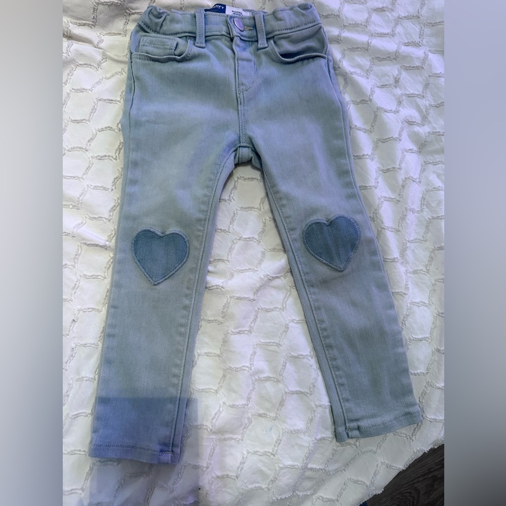 Old Navy Light Blue Jeans with Heart Knee Patches